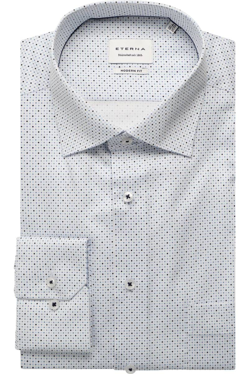 ETERNA Modern Fit Hemd hellblau, Bedruckt (extra langer Arm)