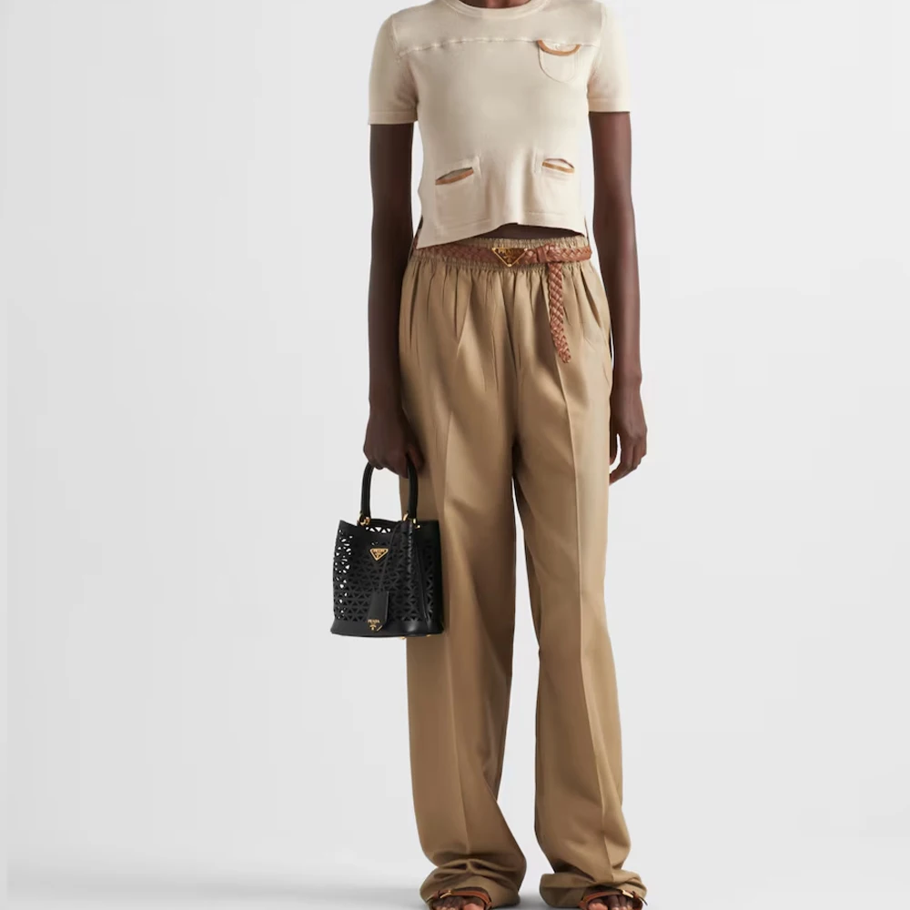 Prada Panier Leather Cutout Pattern Mini Bag