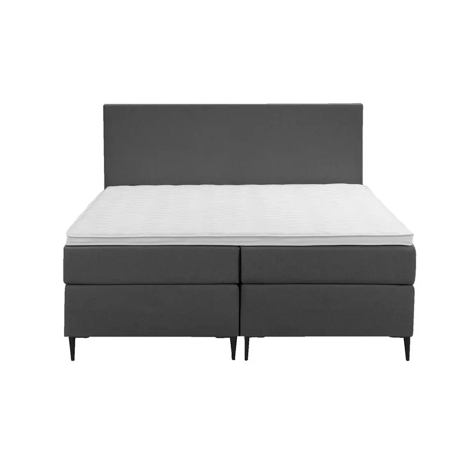 Boxspring Liv egaal - antraciet - 180x200 cm - slanke poot