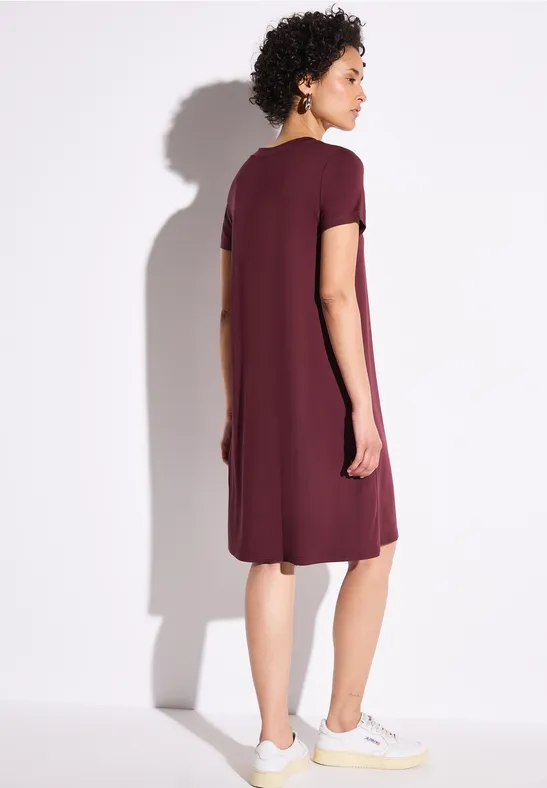 Jersey-Kleid in Unifarbe