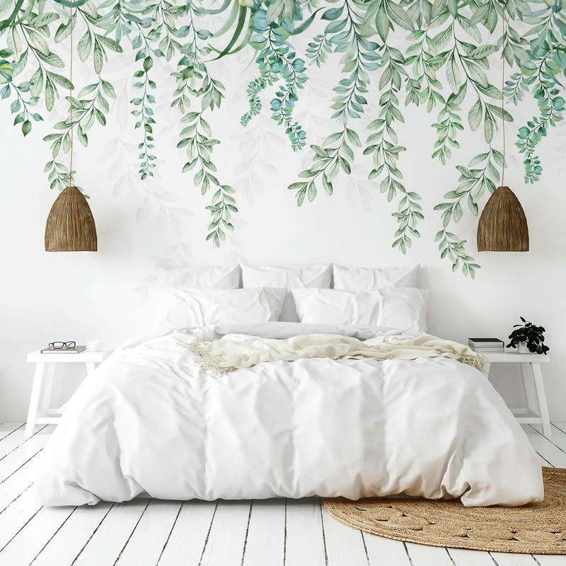 LEAVES IN RAIN - Papier Peint Panoramique L336xH270cm Multicolore Feuillage