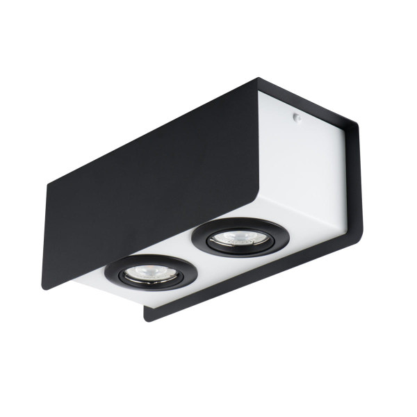 Spot prostokątny czarno-biały TORIM2xGU10x35W wym:11x27x12cm IP20 Kanlux