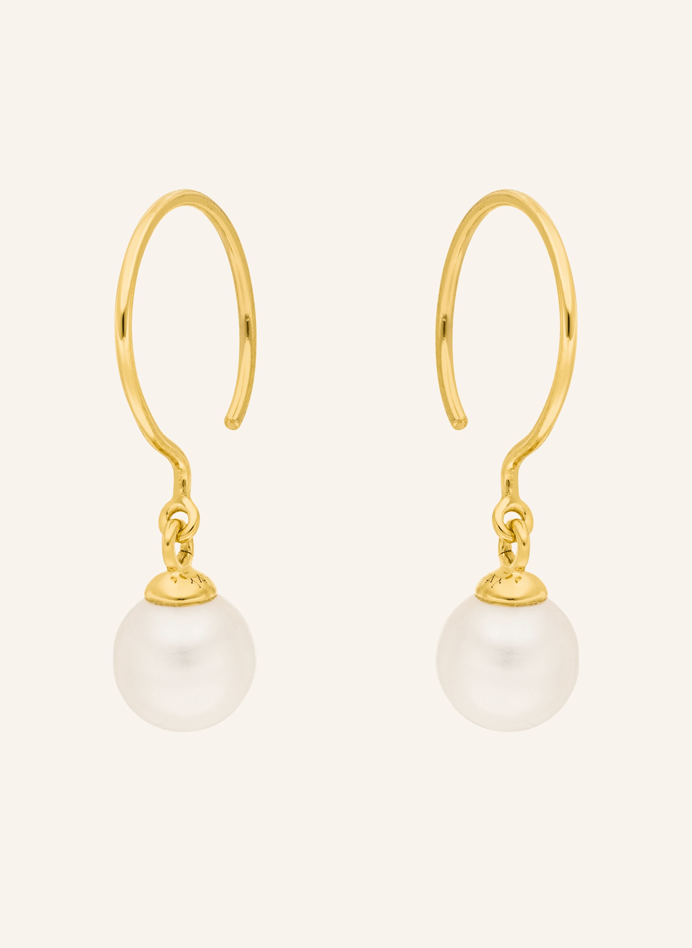 Leaf Ohrhänger SINGLE PEARLS aus14 Karat Gelbgold