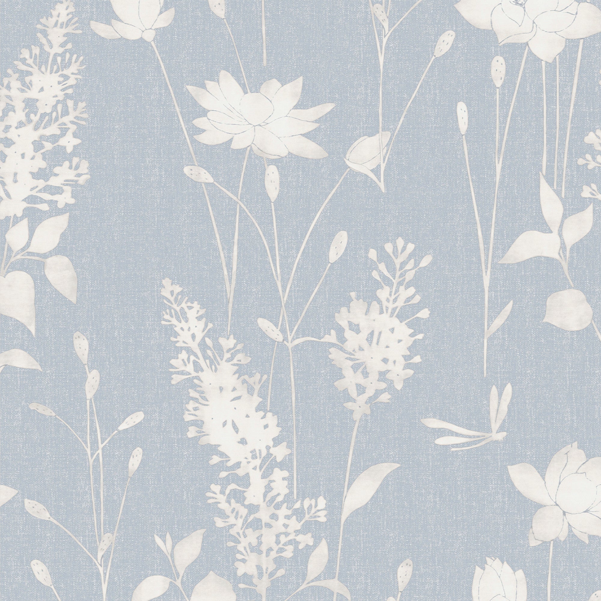 Laura Ashley Vliesbehang - Dragonfly Garden Chalk Blue - 10mx52cm