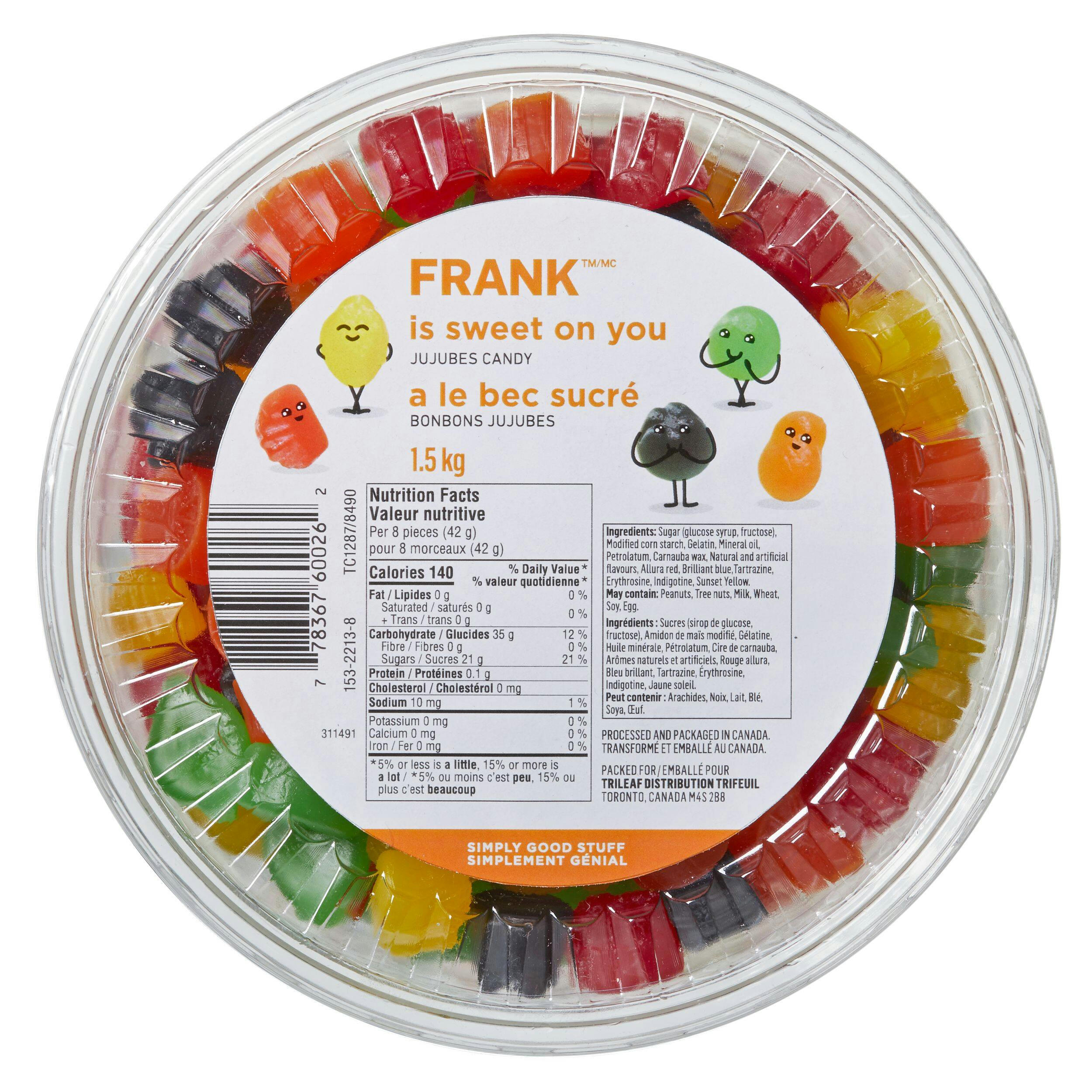 FRANK JuJubes Candy Tub, 1.5-kg