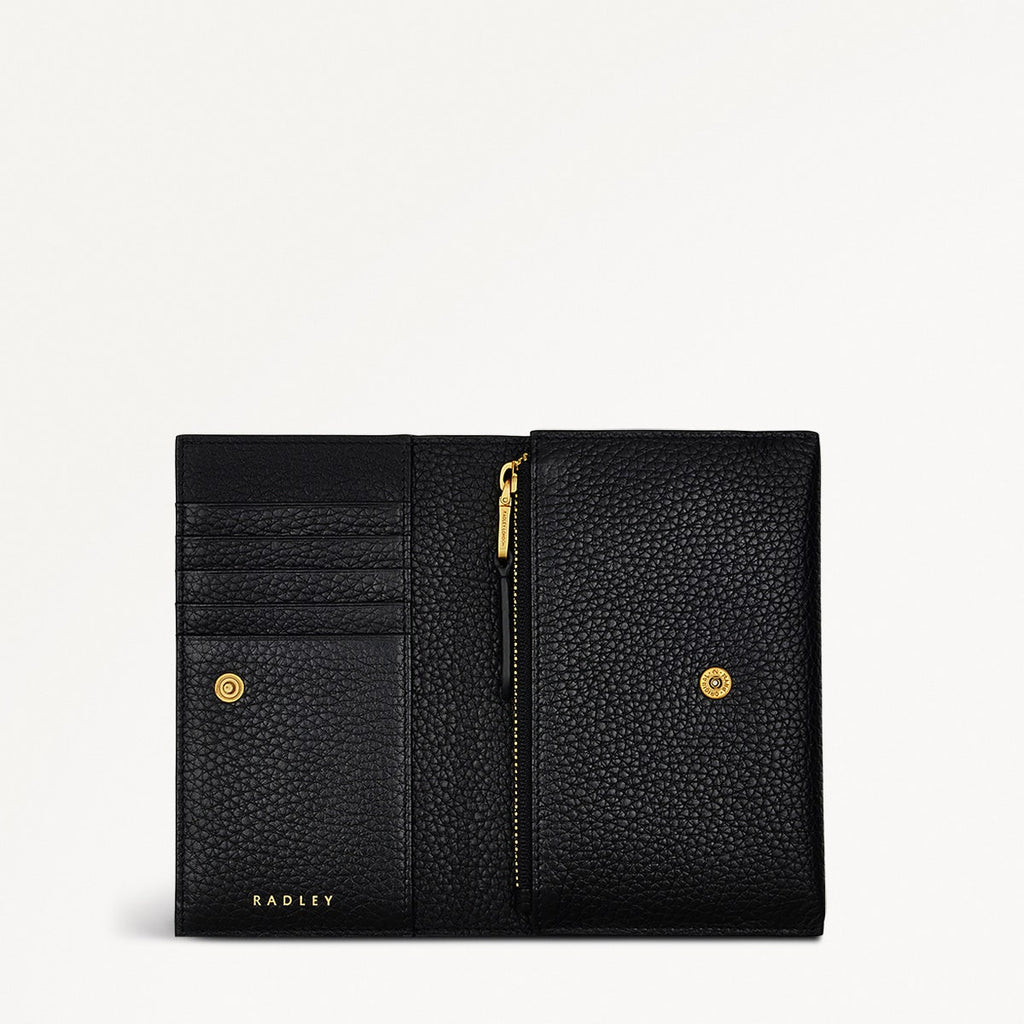 OAK STREET MEDIUM FLAPOVER PURSE BLACK