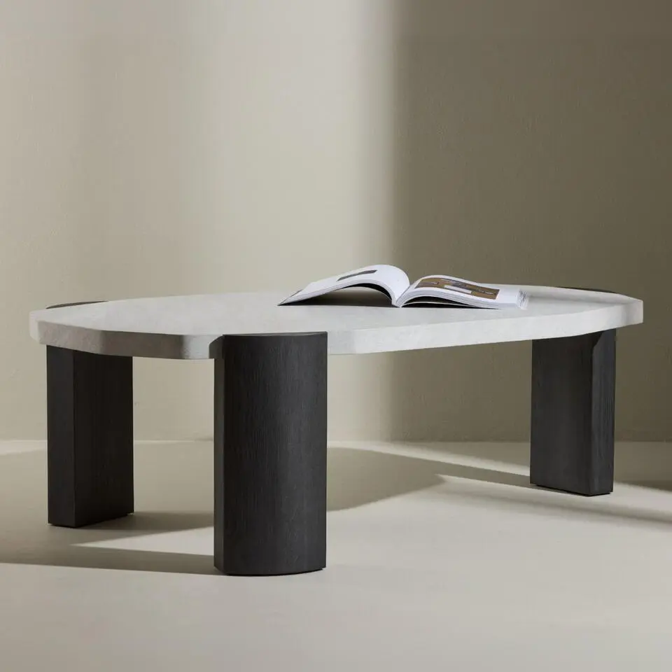 Salontafel Organisch - Beige MDF - 125x71x40cm - Kres