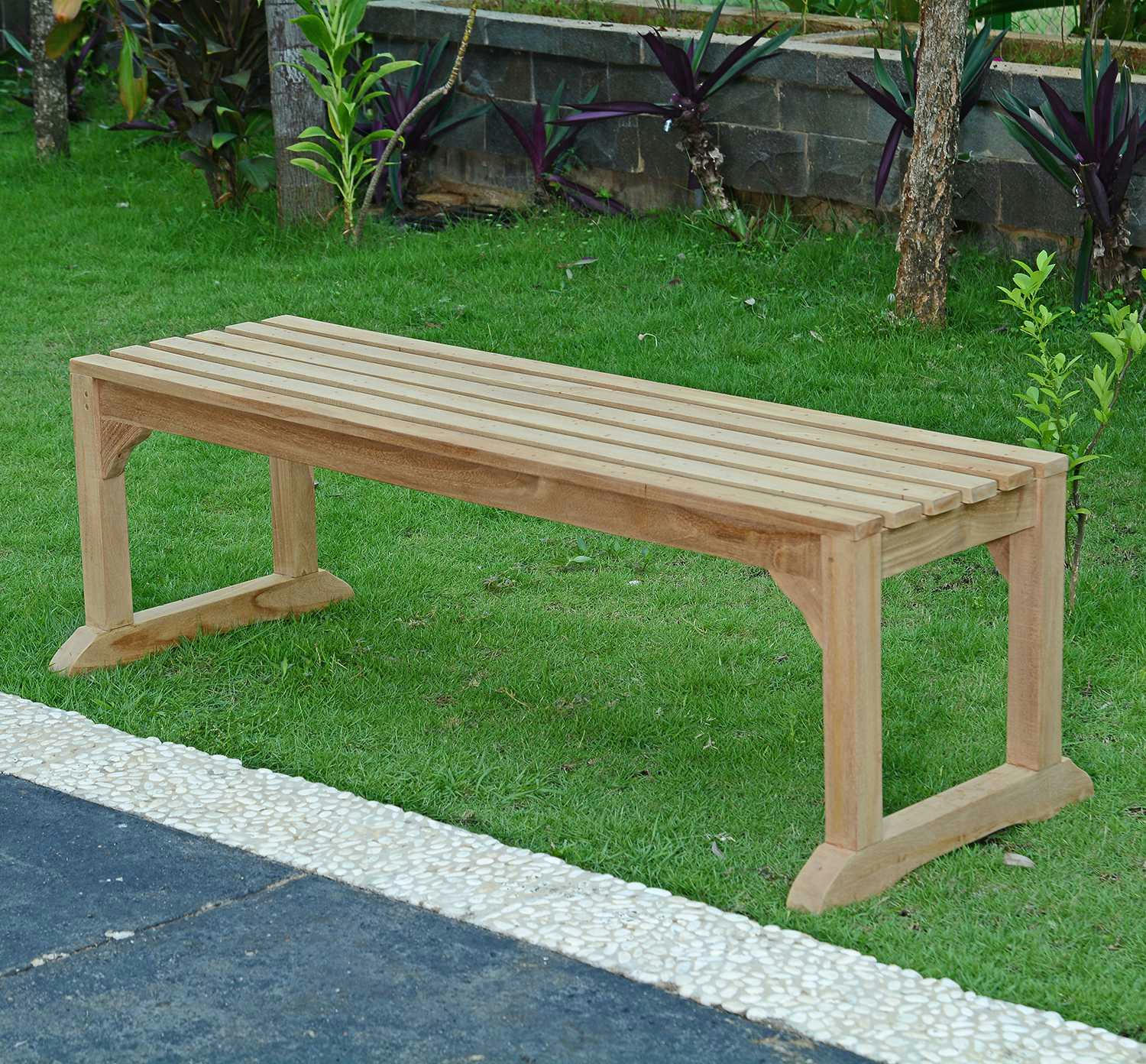 WINBLEDON - Banc de jardin en teck massif L140