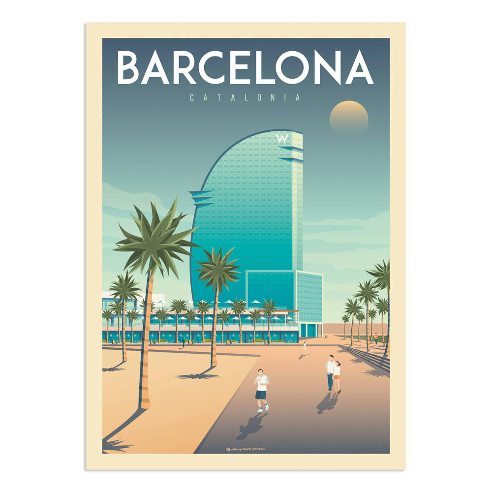 - Affiche Barcelone Hotel W  21x29,7 cm