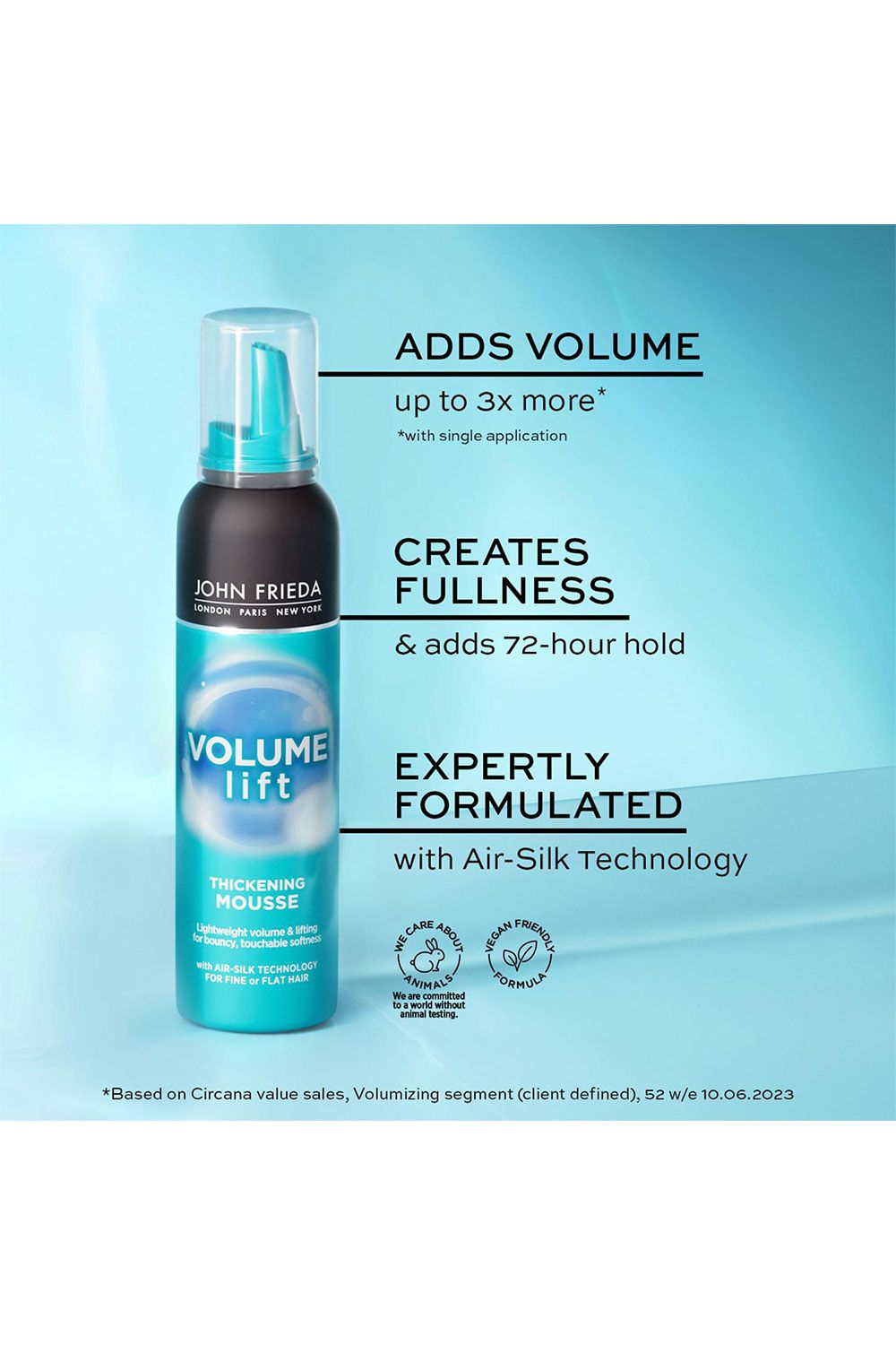 John Frieda Volume Lift 'Mousse' Luxurious Perfectly Full for Fine Hair, 200ml