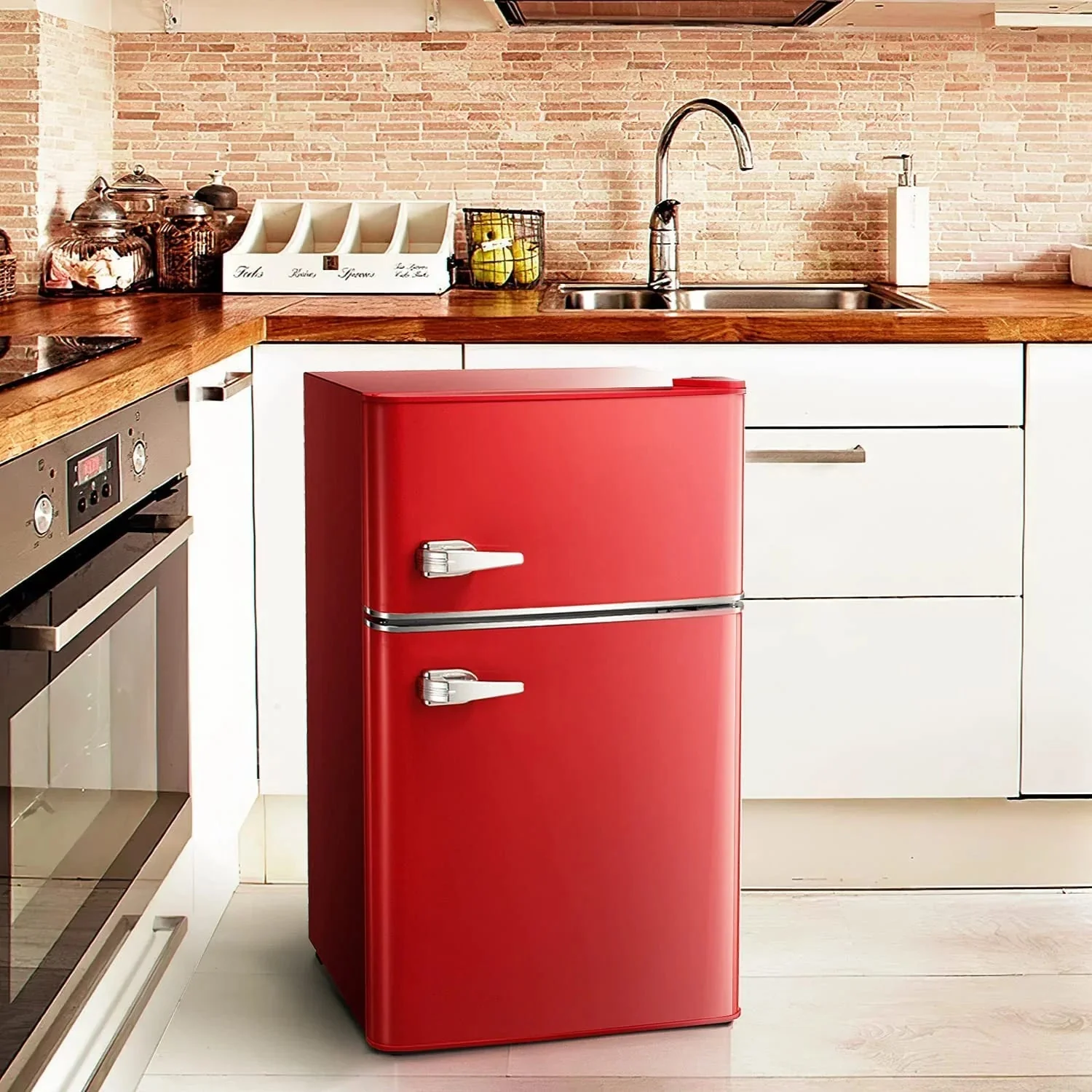 Compact Refrigerator with Freezer F6893(Red)