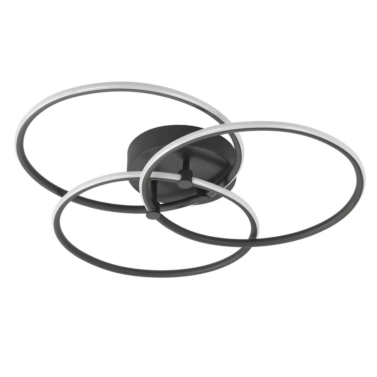 Highlight plafondlamp Circles - 1 lichts - 49 x 10  cm - zwart