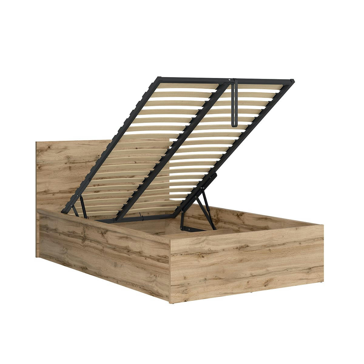 - Lit coffre 120x200 sommier inclus naturel