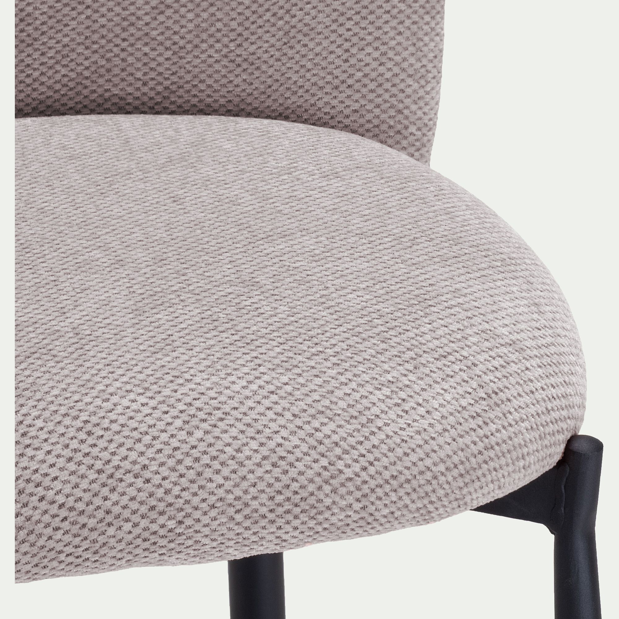 GINNY - Chaise de bar en tissu H66cm - gris