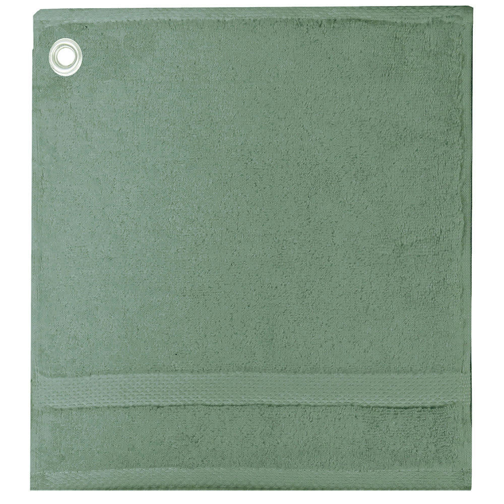 - Carre avec oeillet  pur coton vert 30x30
