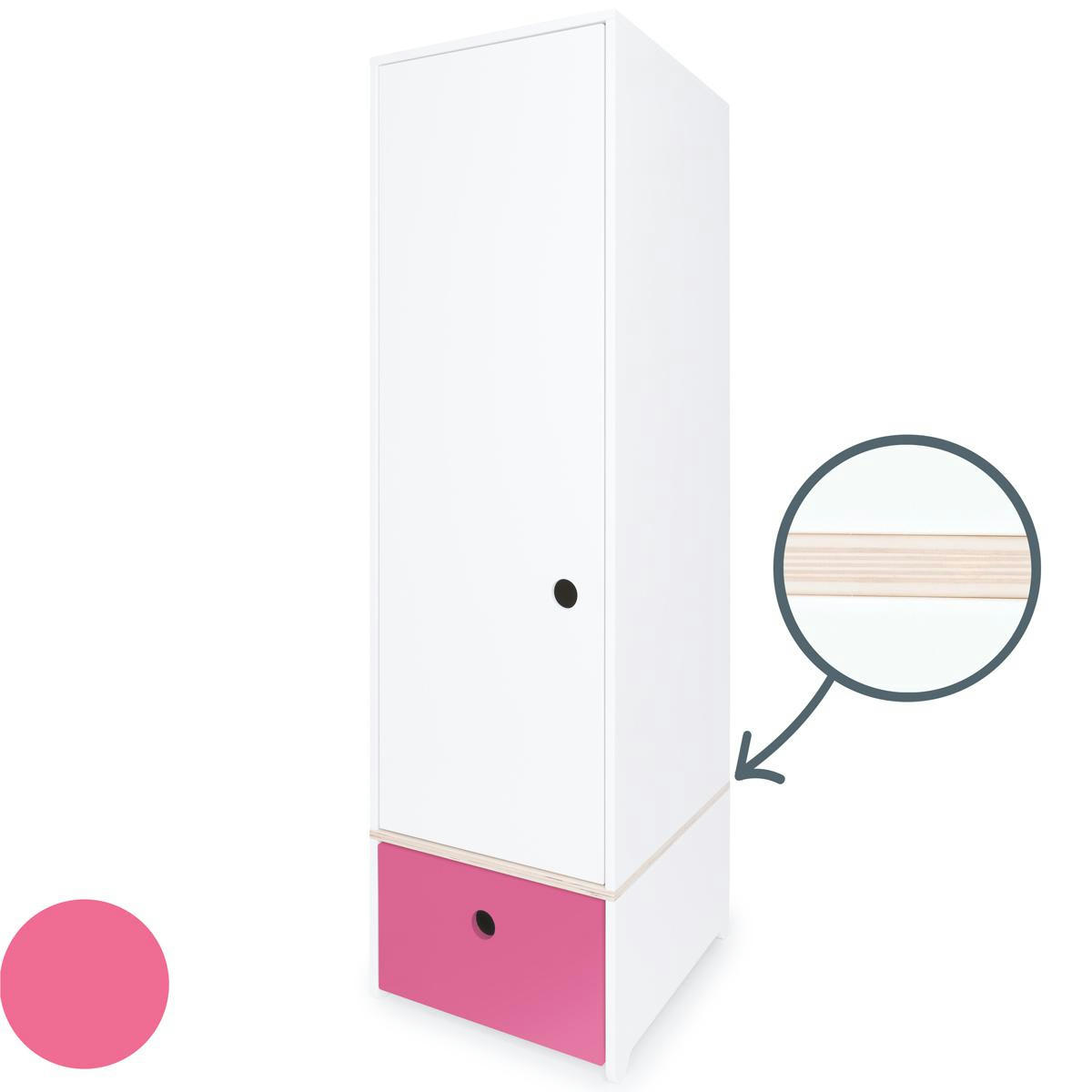 COLORFLEX - Armoire 1 porte façade tiroir fushia