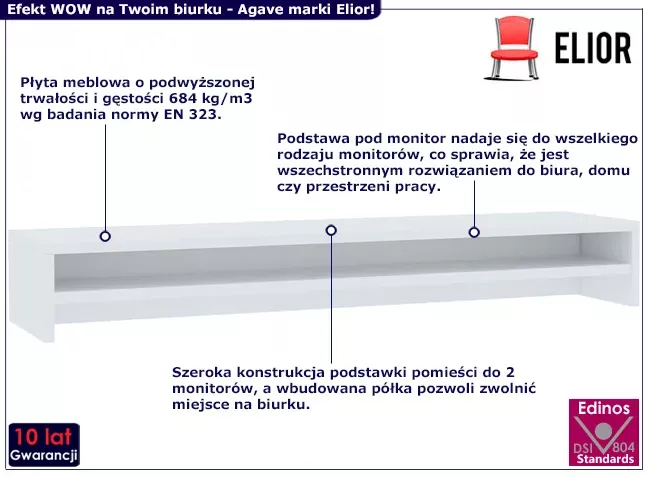 Nadstawka na biurko z dodatkową półką - Luvon