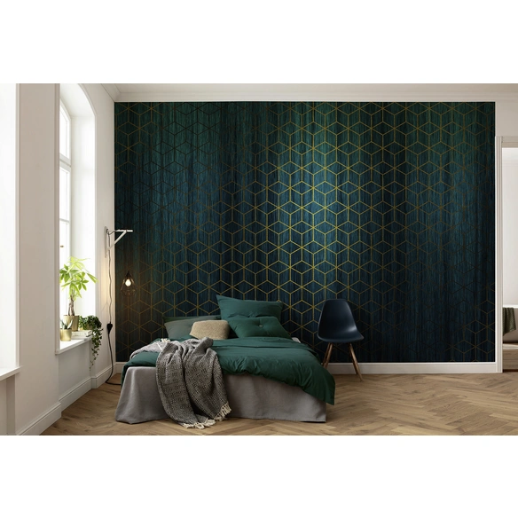 Vliestapete »Mystique Vert«, Breite 400 cm, seidenmatt