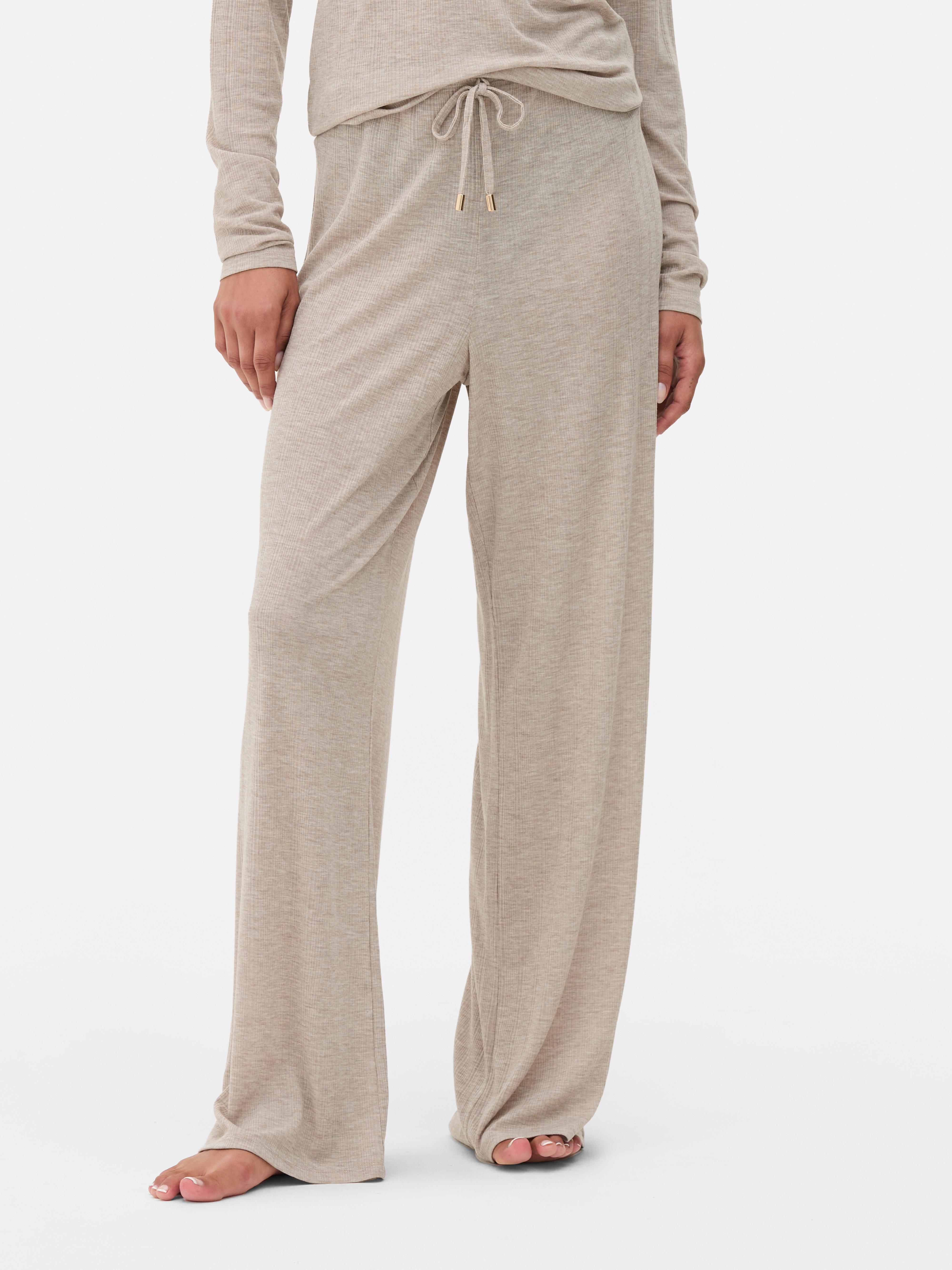 Wide Leg Drawstring Pajama Bottoms