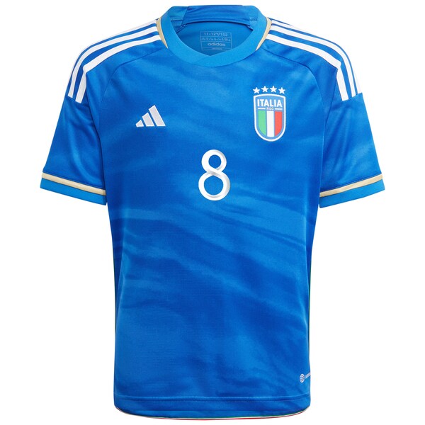 Jorginho Italy National Team adidas Youth 2023 Home Replica Jersey - Blue
