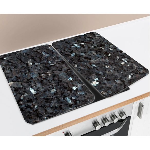 Herdabdeckplatten, Glas, braun/hellgrau/transparent
