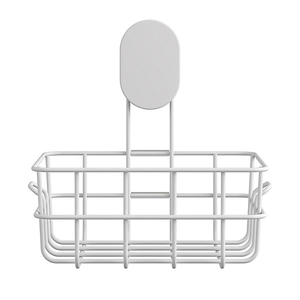 Panier de douche filaire S en acier inoxydable blanc Cavally GoodHome