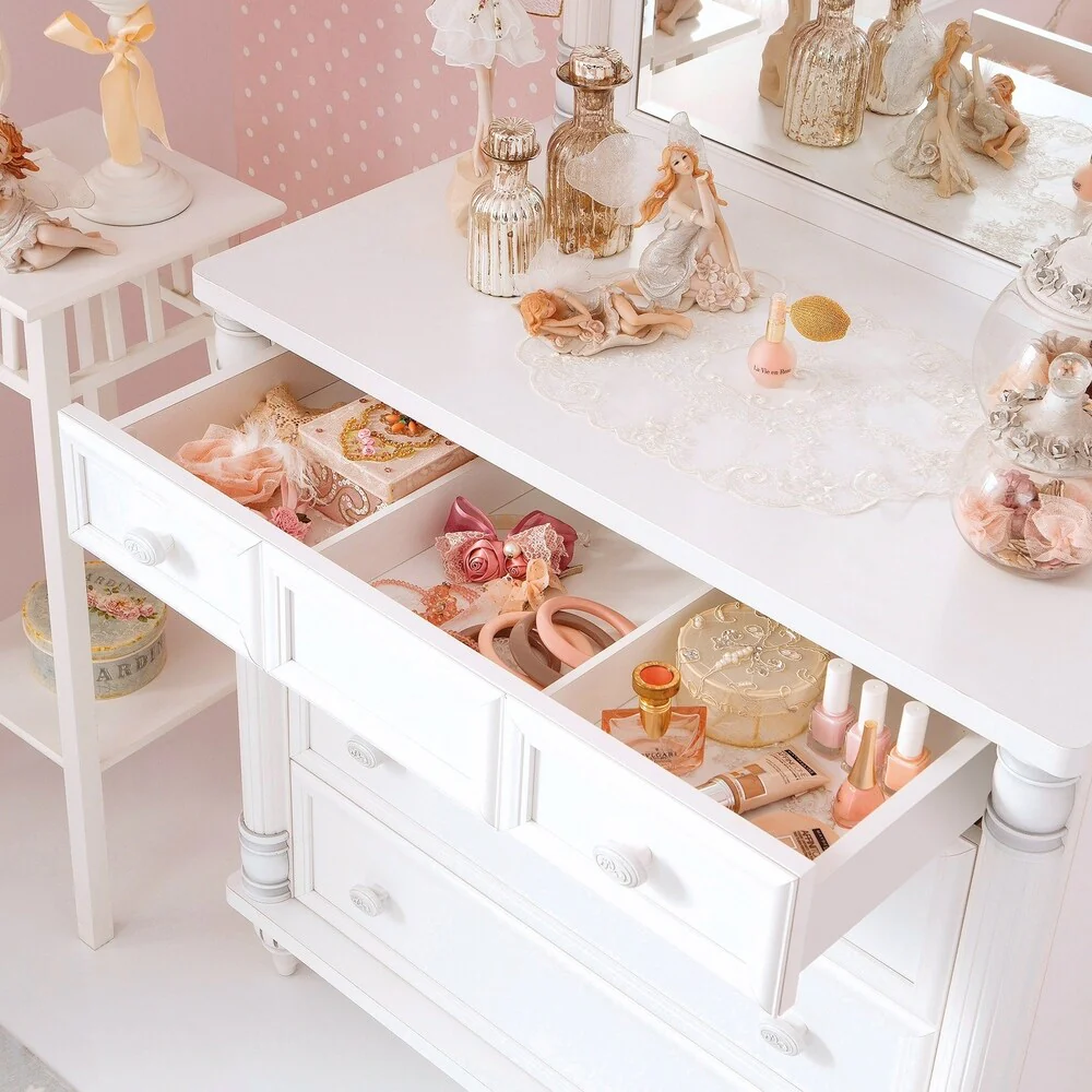 Cilek Romantic 4 Drawer Dresser with Mirror