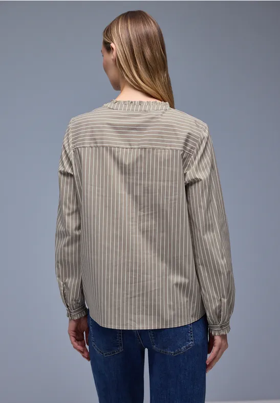 Streifen Bluse mit Rüschen