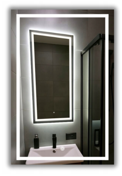 Lustro Led 60x80 Cm Cob 608 Diod/M Z Włącznikiem Dotykowym - 3 Barwy