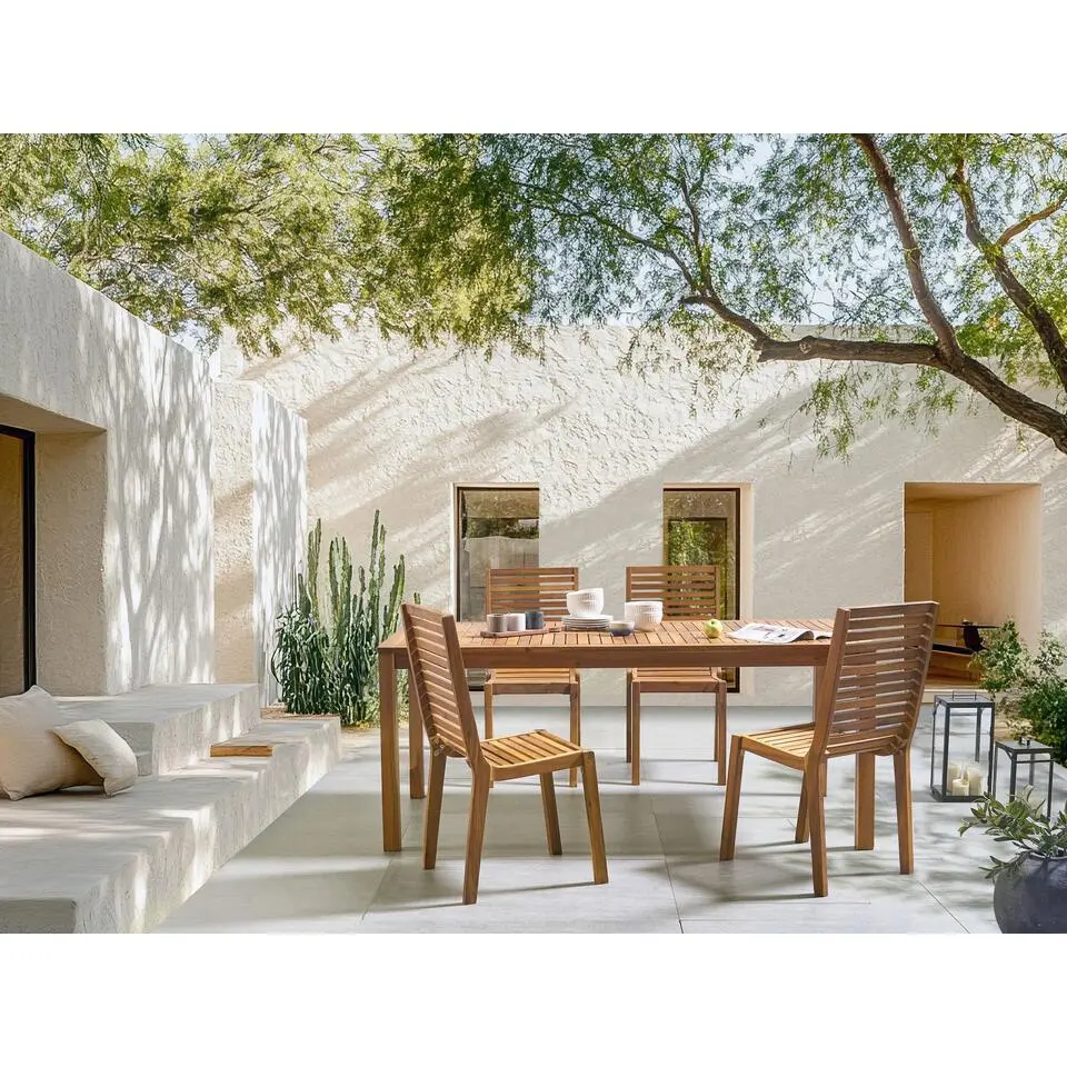 OMBRIANO - Tuintafel - Lichtbruin - 180 x 90 cm - Acaciahout