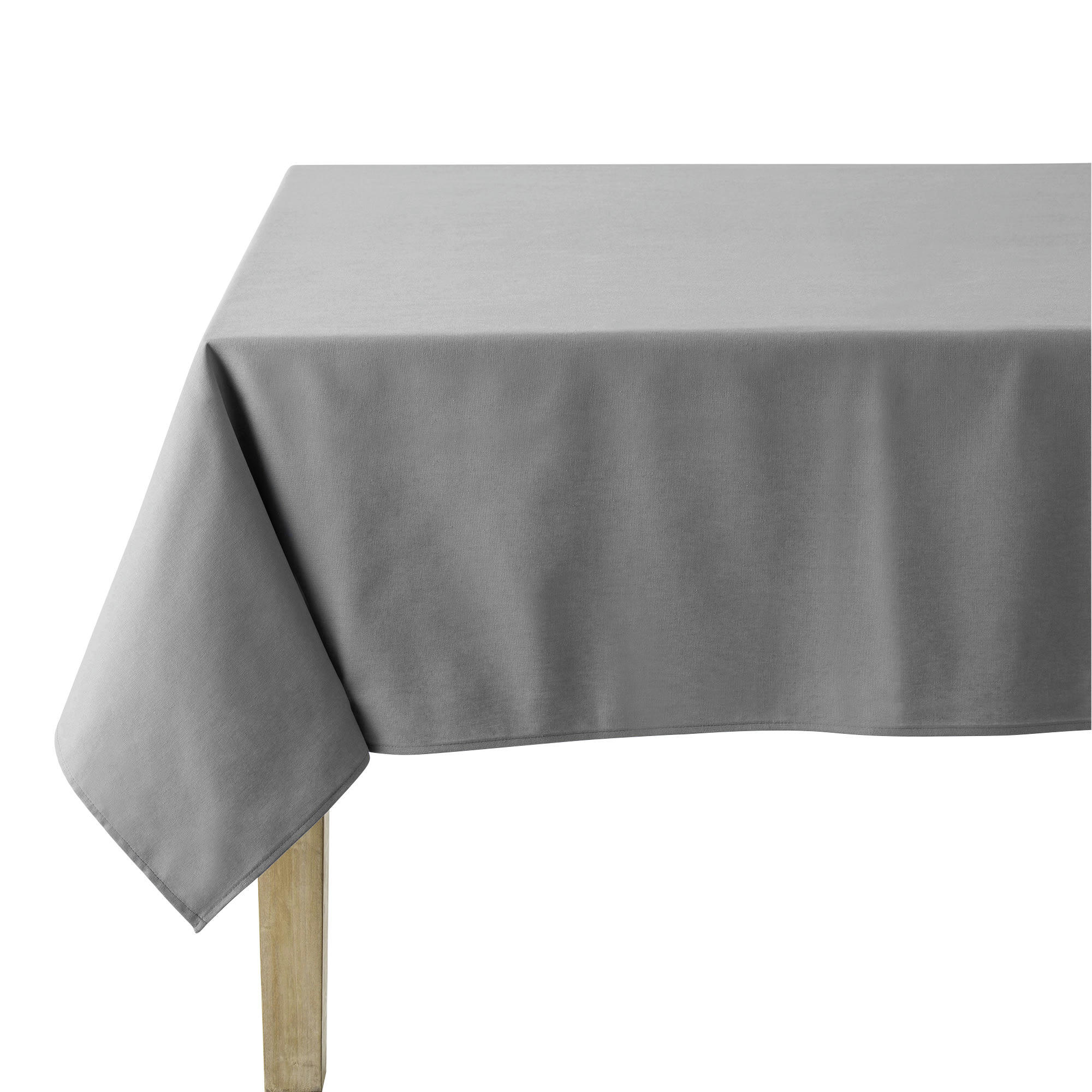 CAMBRAI - Nappe en coton traitee teflon galet 180 x 180