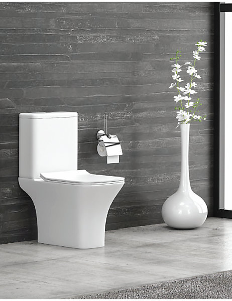 Pack WC Rimless à poser NATALIA 77x66,5x35,5 cm - avec abattant à frein de chute-Blanc-Blanc-35.50 -horizontale--66.50 --35.50