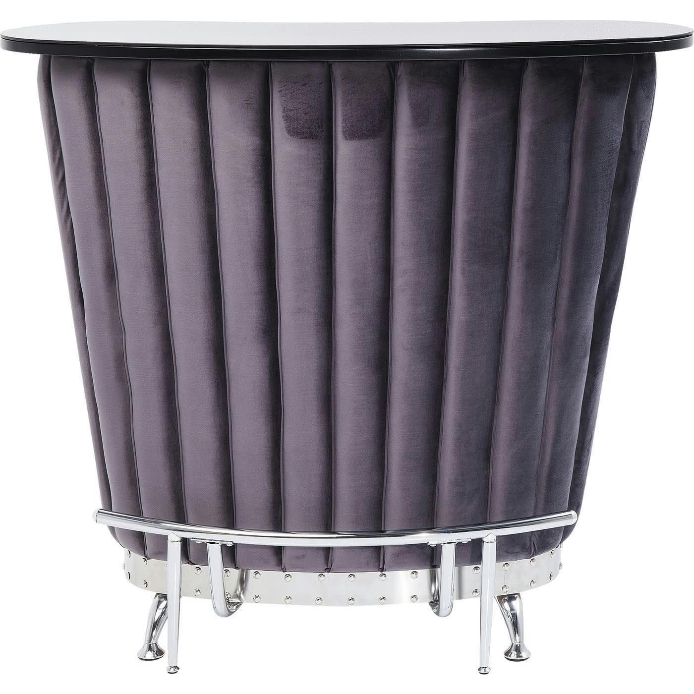 AFTER WORK - Bar velours gris et acier chromé