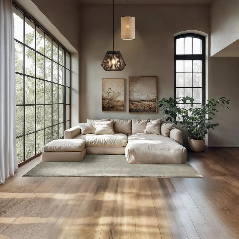 tectake? Kortpolig vloerkleed Soft Zone 140 x 200 cm - Zandkleur