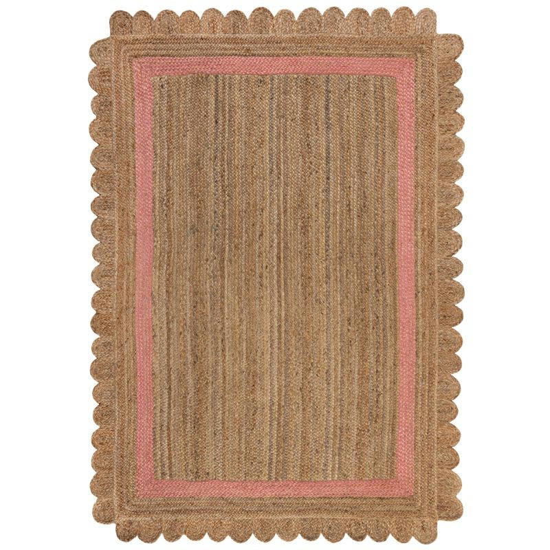 GRACE - Tapis en jute forme originale naturel Rose 120 x 170