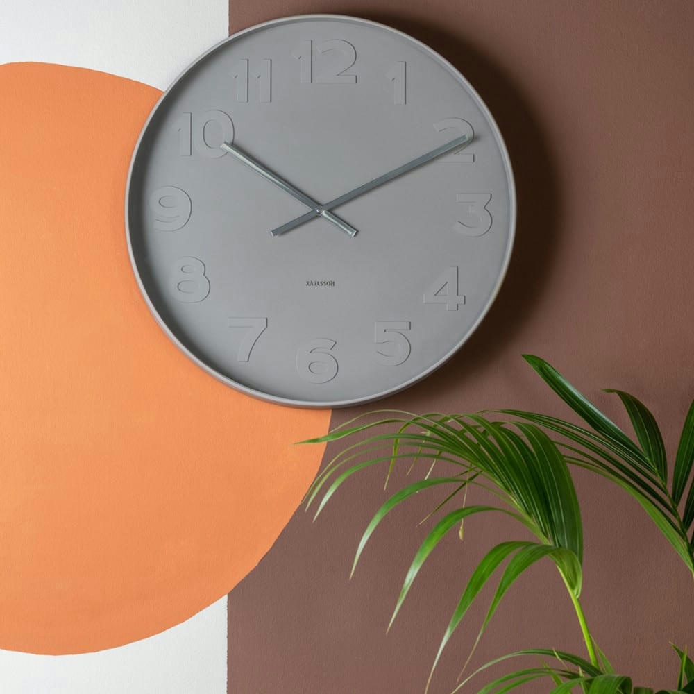 MR. GREY - Horloge murale ronde D51cm gris