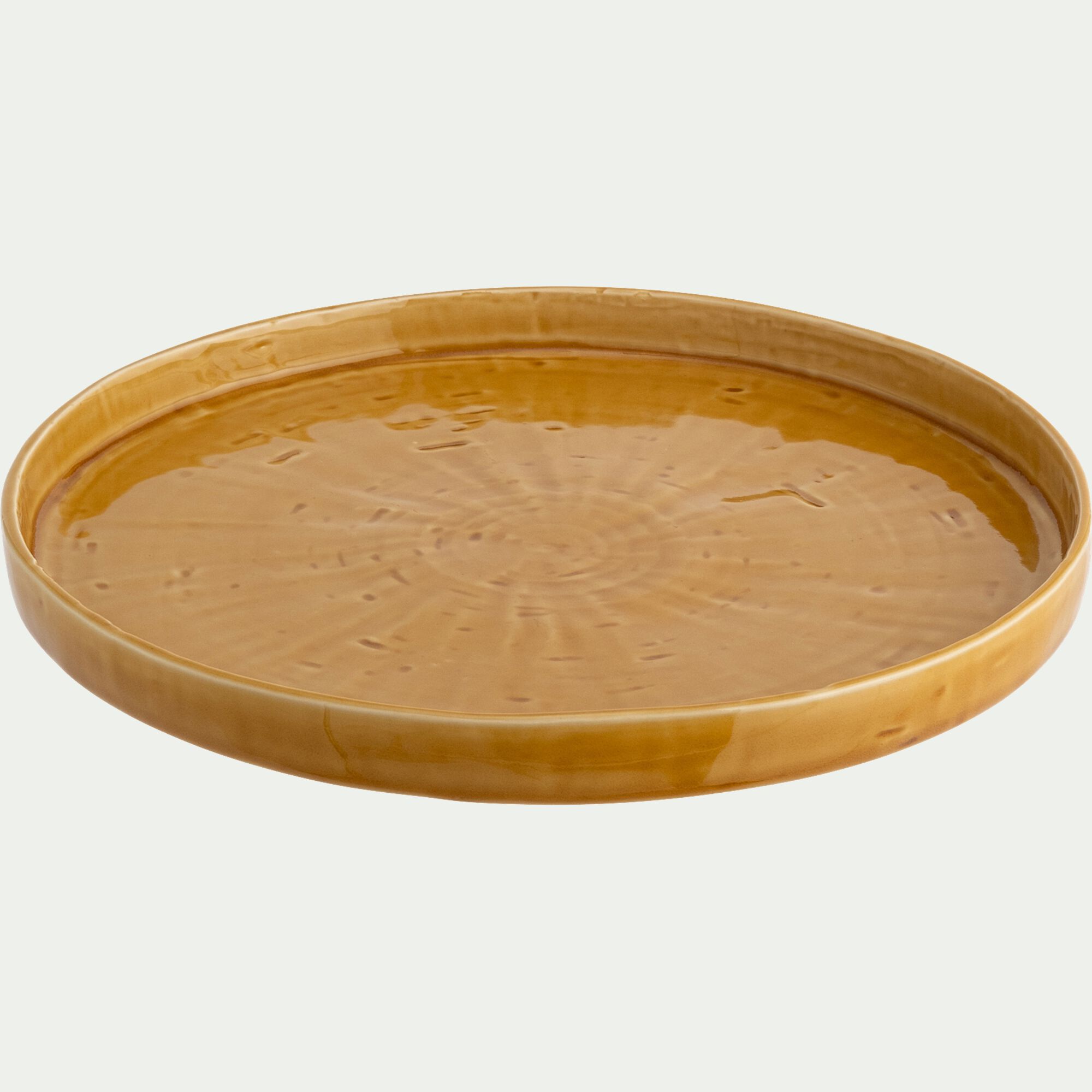 AMARELLO - Assiette plate en grès D27,5cm - jaune argan