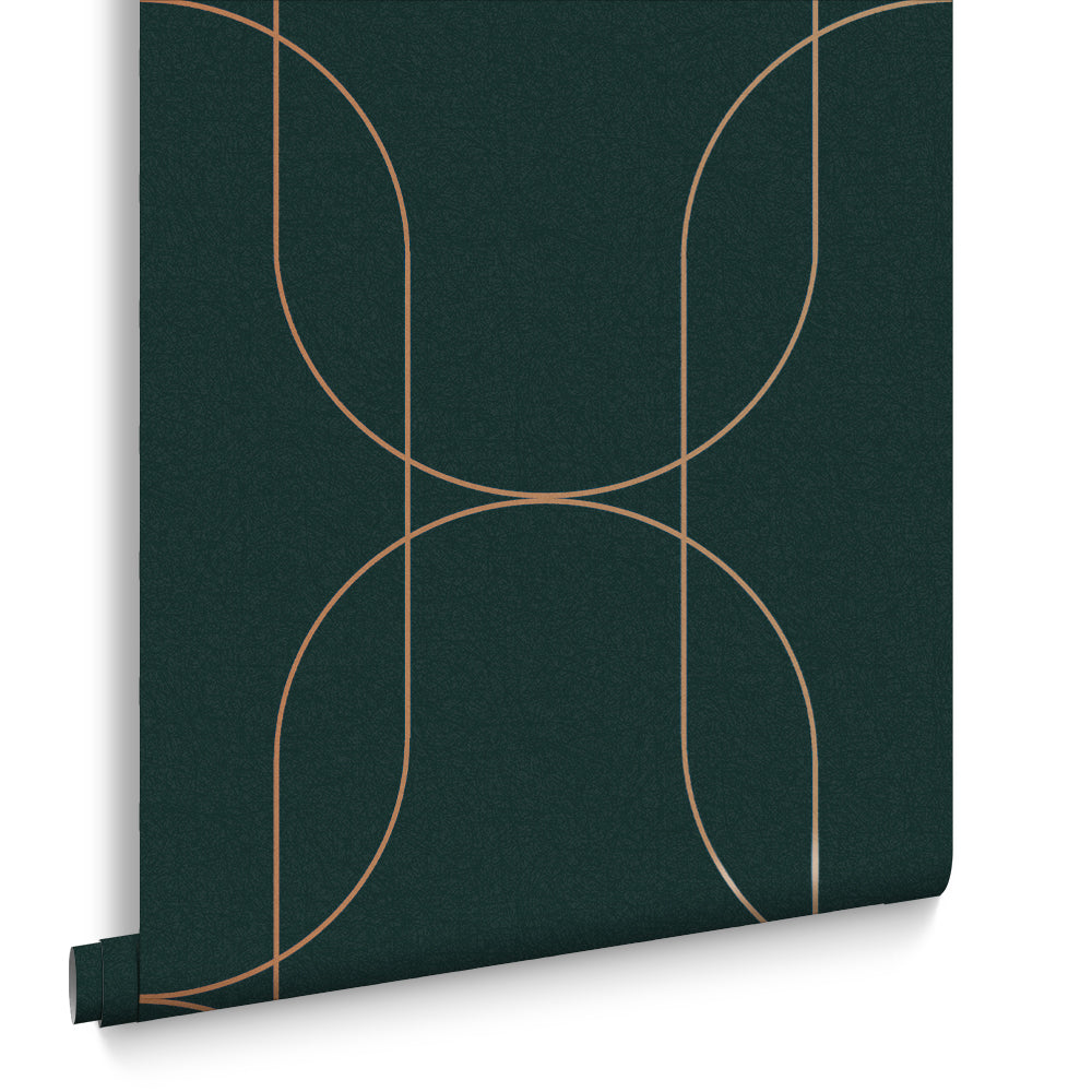 Graham & Brown Vliesbehang - Palais Green & Copper - 10mx53cm