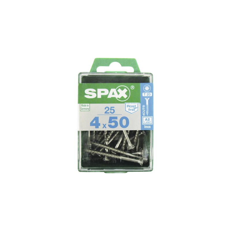 Vis TF Torx en inox Ø 4 x 50 mm 25 pièces SPAX