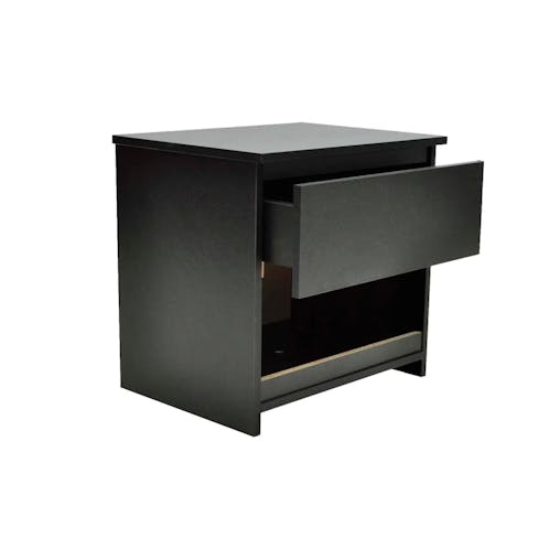 NNEVL Nightstand with One-Drawer Black 2 pcs