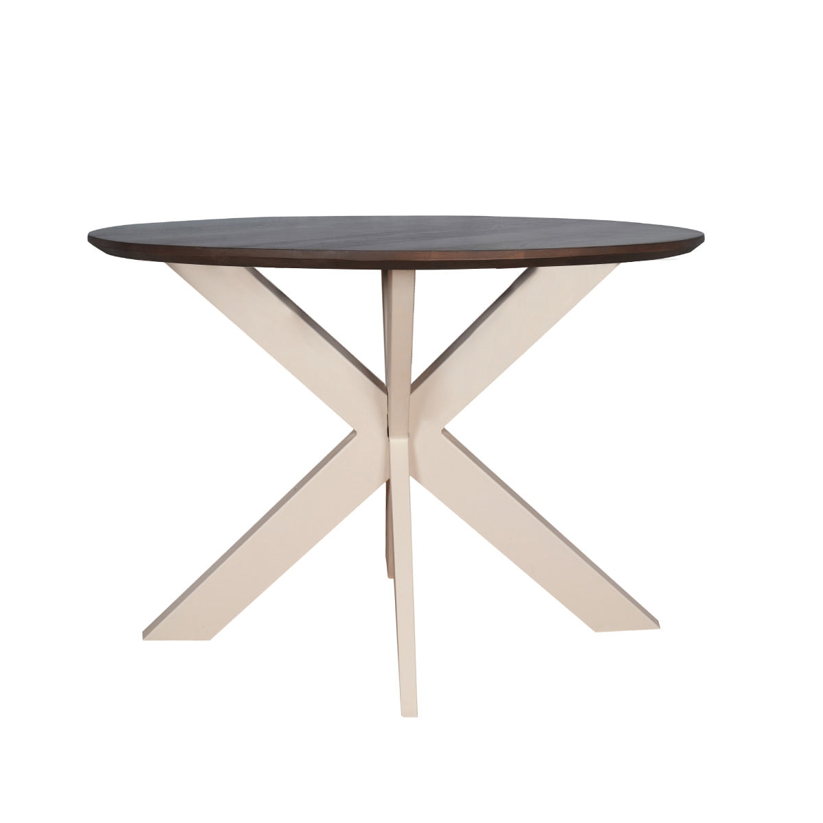 StarFurn Eettafel Madison - Rond Walnoot/Beige - 130x130x76cm