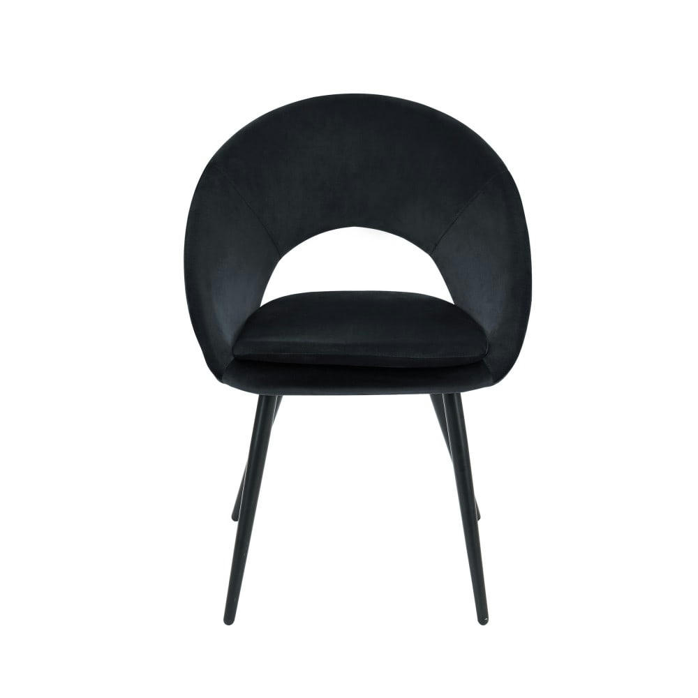 KABLAR - Fauteuil de table en velours noir