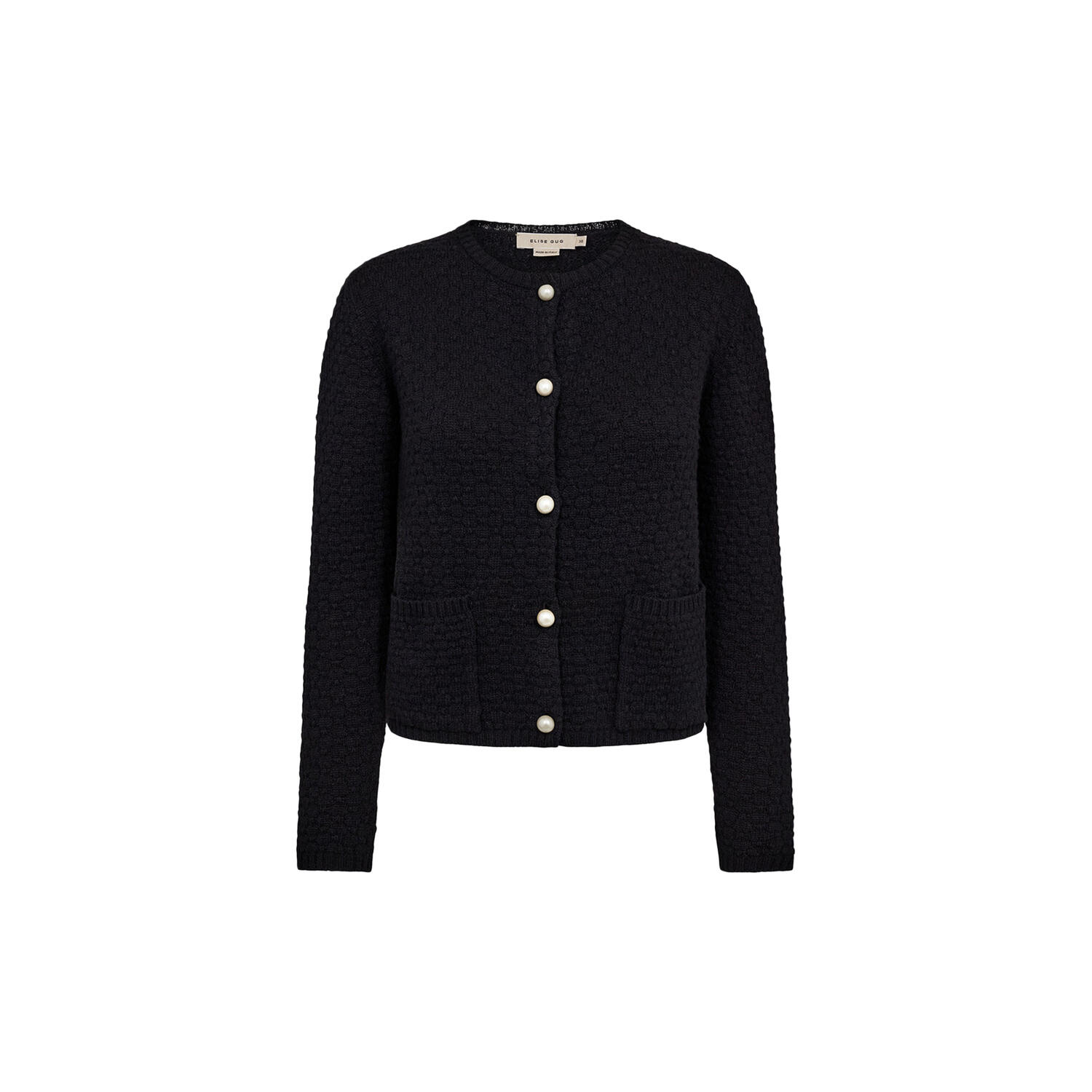Cardigan 2 Pockets And Pearls, matis jacquard black