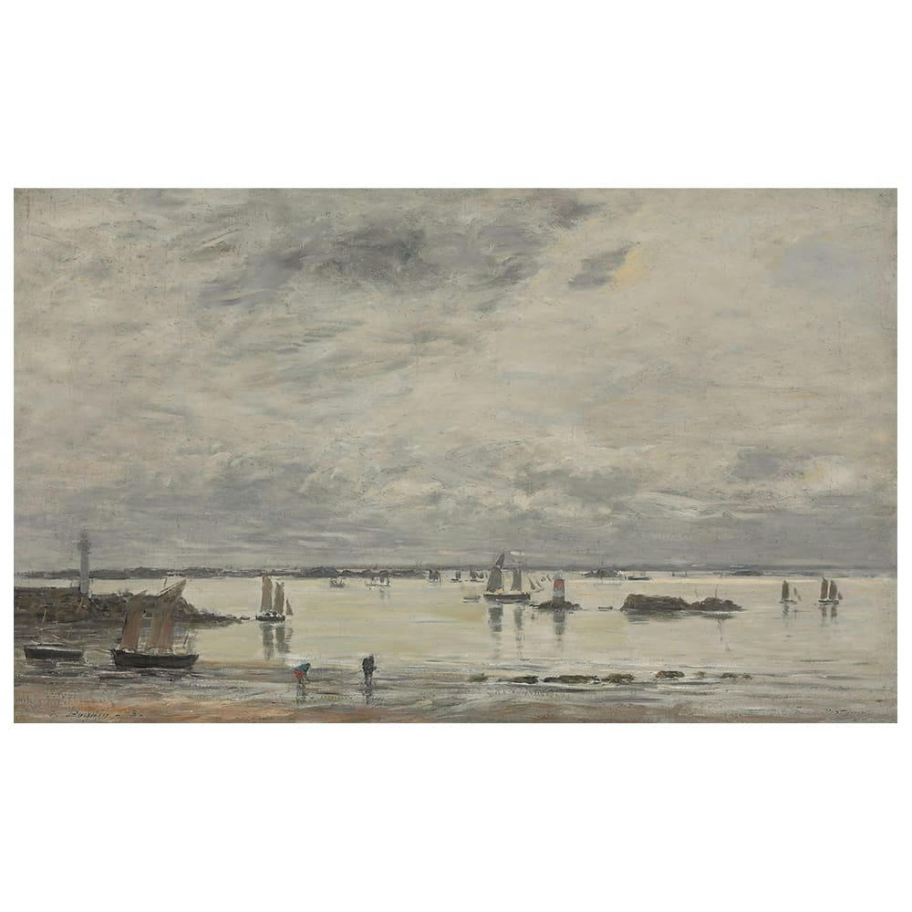 - Tableau Portrieux le port marée basse Eugène Boudin 50x80cm