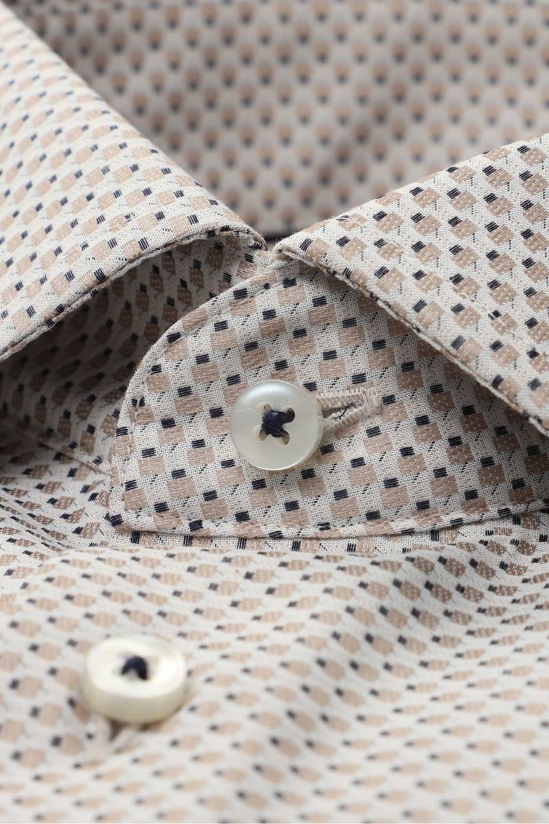 ETERNA 1863 Slim Fit Hemd braun, Strukturiert