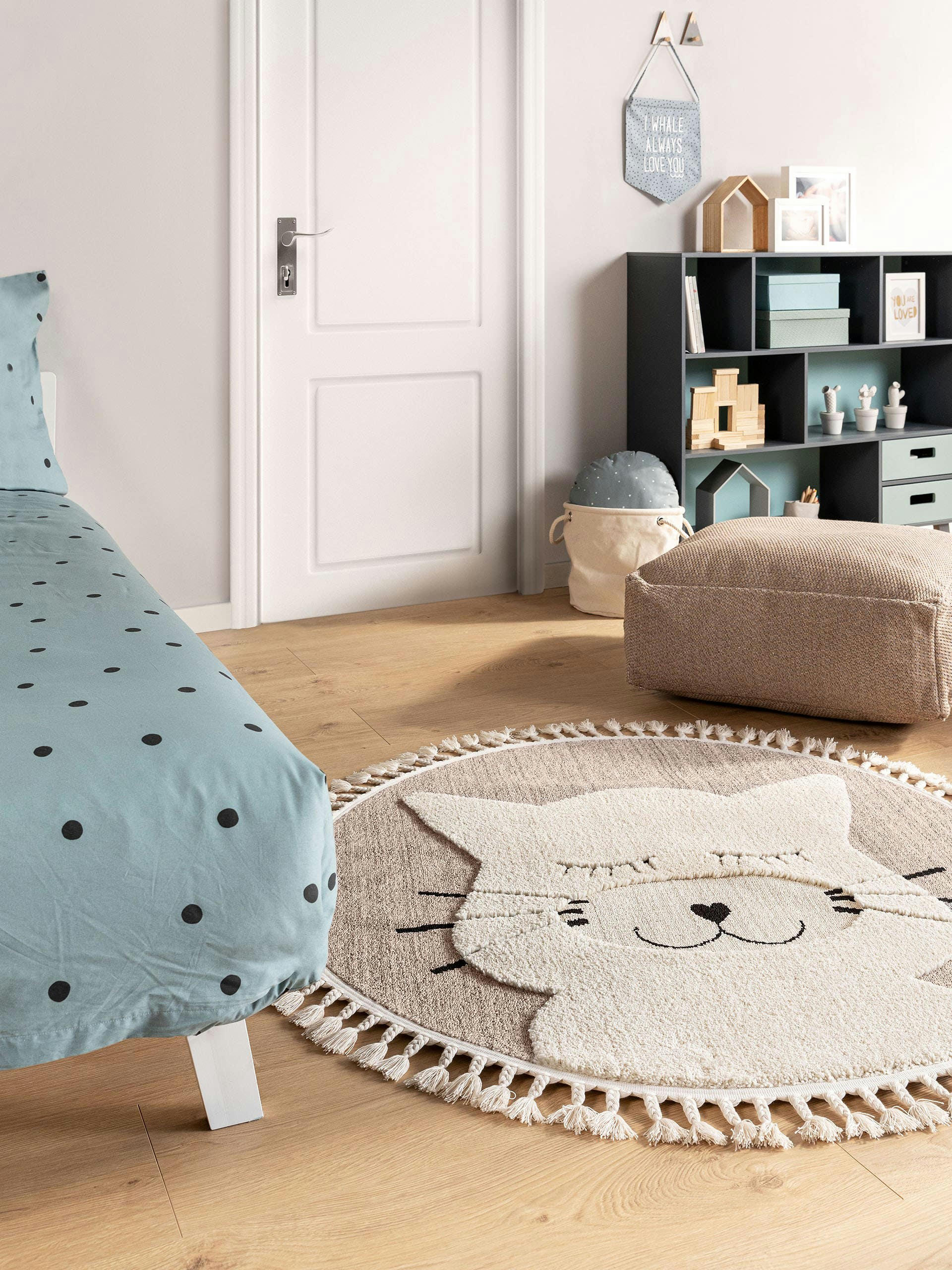 MOMO - Tapis enfant beige D 120 rond