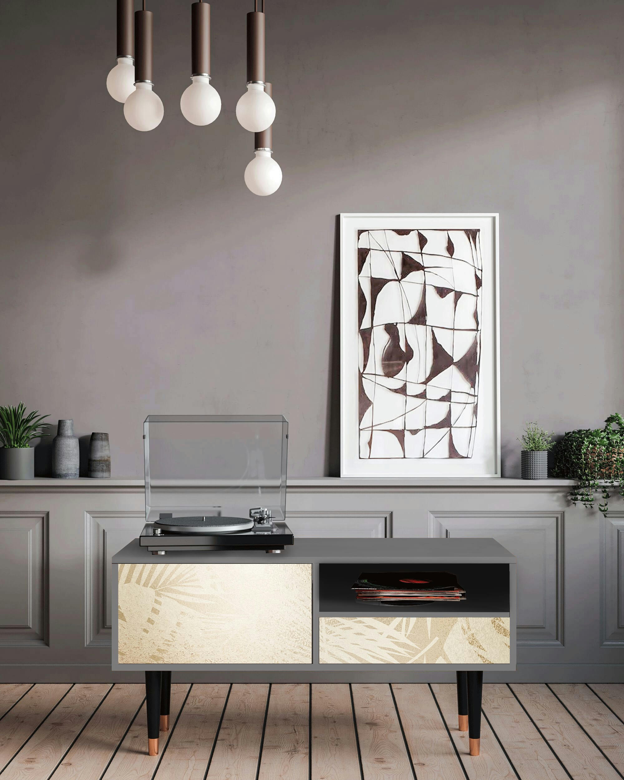 PLANT OF THE DESSERT - Meuble TV  sable 1 tiroir et 1 porte L 115 cm