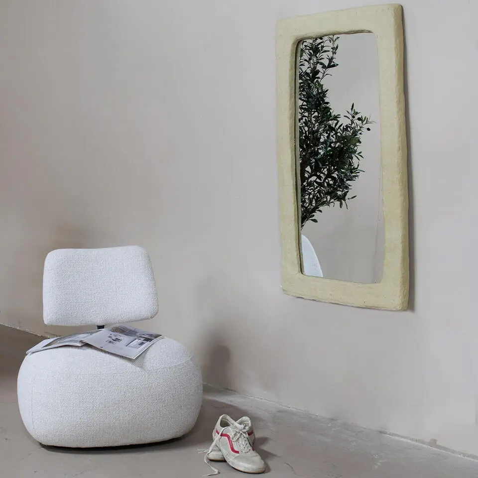 Spiegel Rechthoek - Naturel Papier-Mach&eacute; - 61x4x109cm - Paige