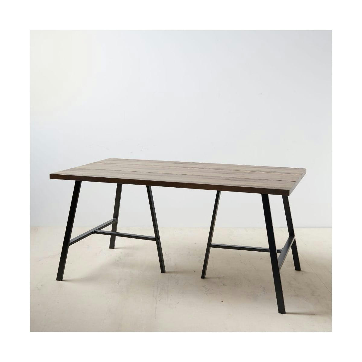 - Table salle à manger en bois et métal - 160x90cm