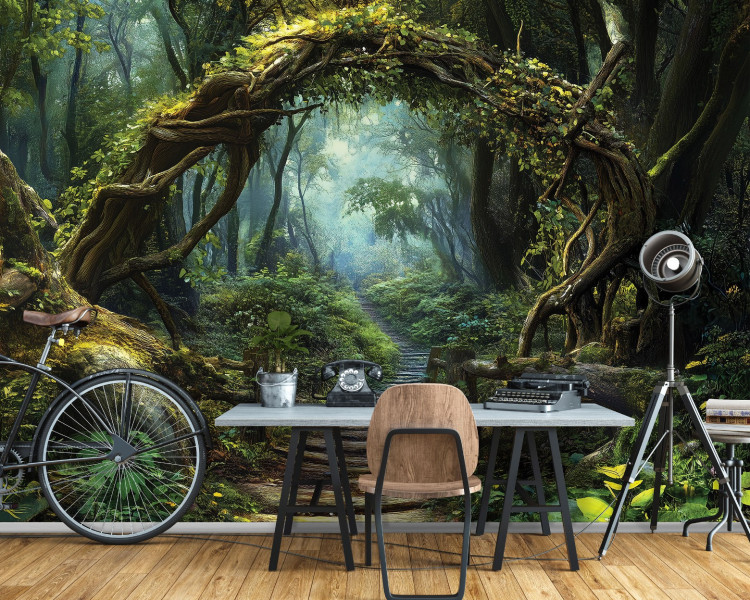 Fototapeta droga w lesie natura drzewa na ścianę sypialnia salon 250x175